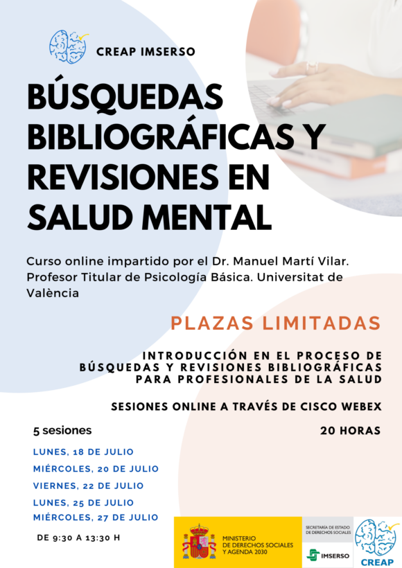 Curso de Teleformación: «Búsquedas bibliográficas y revisiones en salud mental»