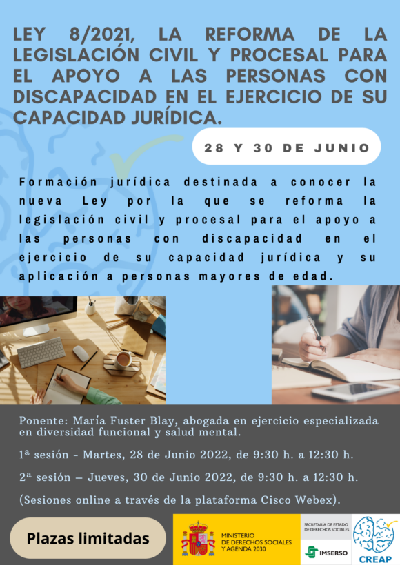 Curso online: Ley 8/2021 La reforma de la legislación civil y procesal para el apoyo a las personas con discapacidad en el ejercicio de su capacidad jurídica
