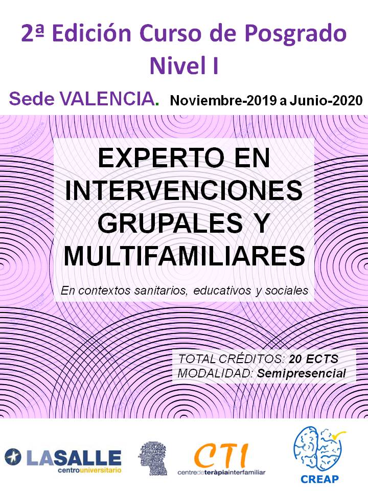 Curso de Posgrado: Experto en Intervenciones grupales y multifamiliares. En contexto sanitario, educativos y sociales.