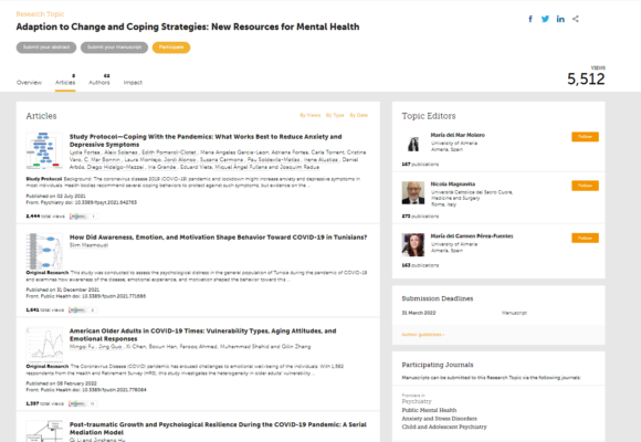 Imagen capturada de la página web de Frontiers Imagen capturada de la página web de Frontiers
