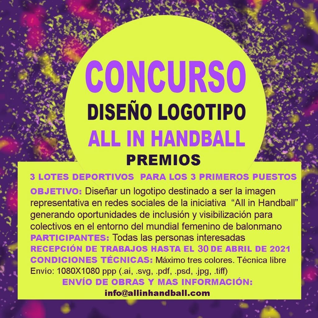 Cartel del Concurso Diseño Logotipo “All in handball” Cartel del Concurso Diseño Logotipo “All in handball”