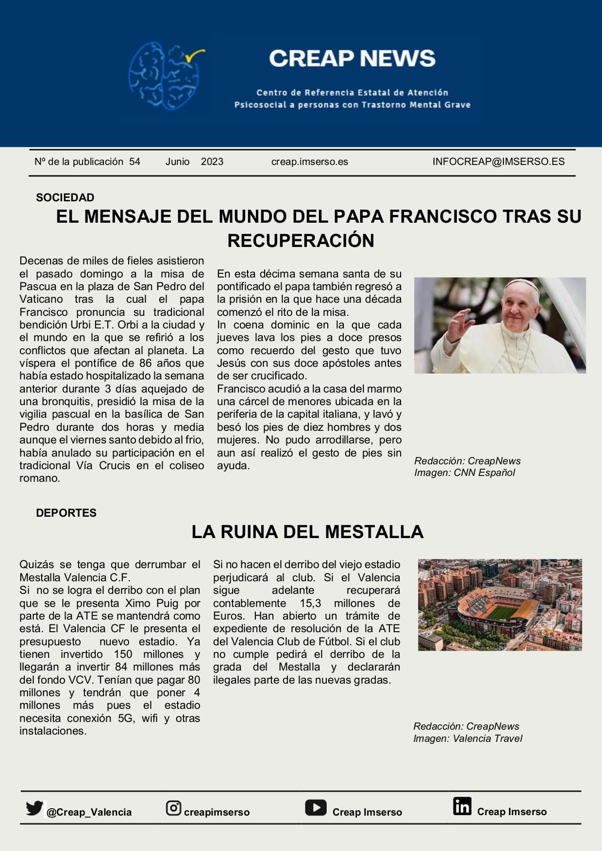 Portada taller actualidad junio número 54