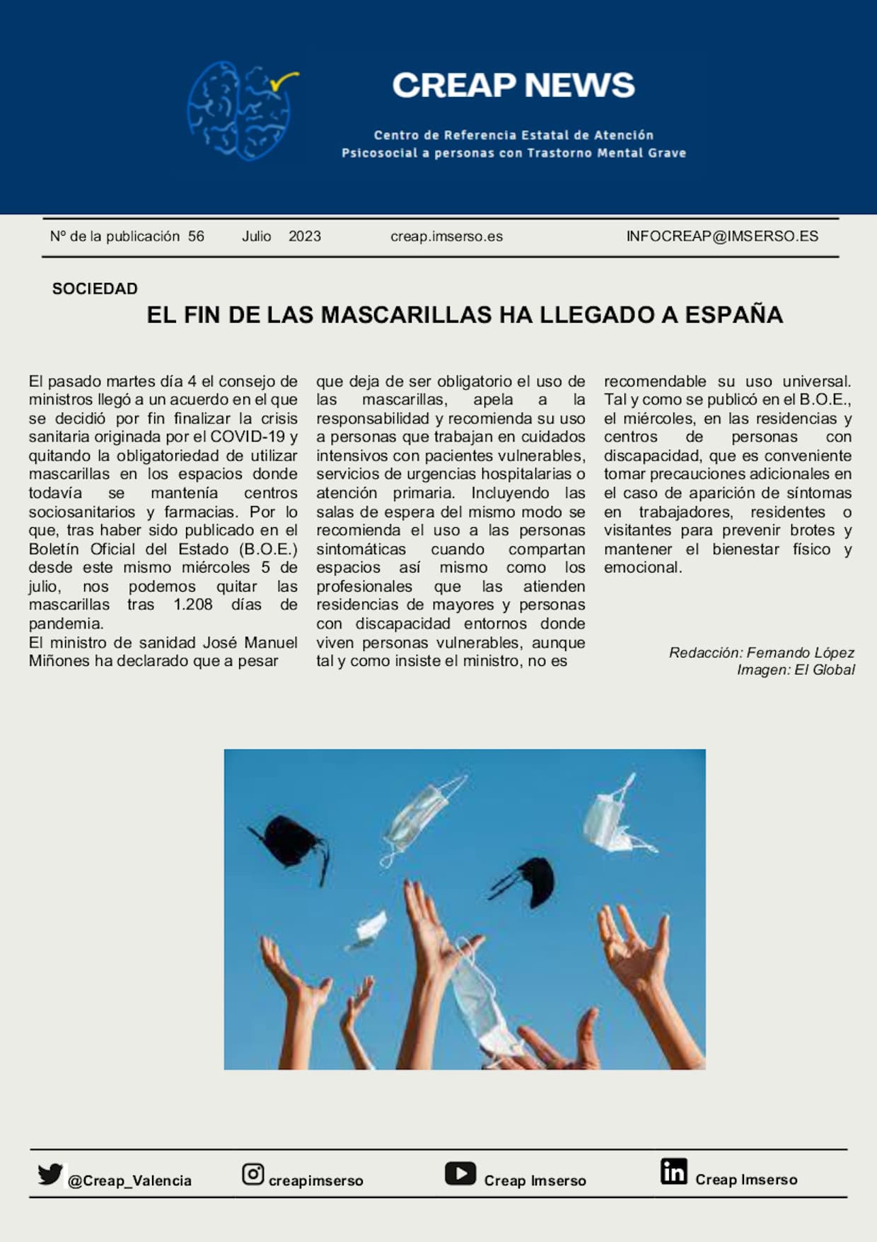 Portada taller actualidad junio número 56