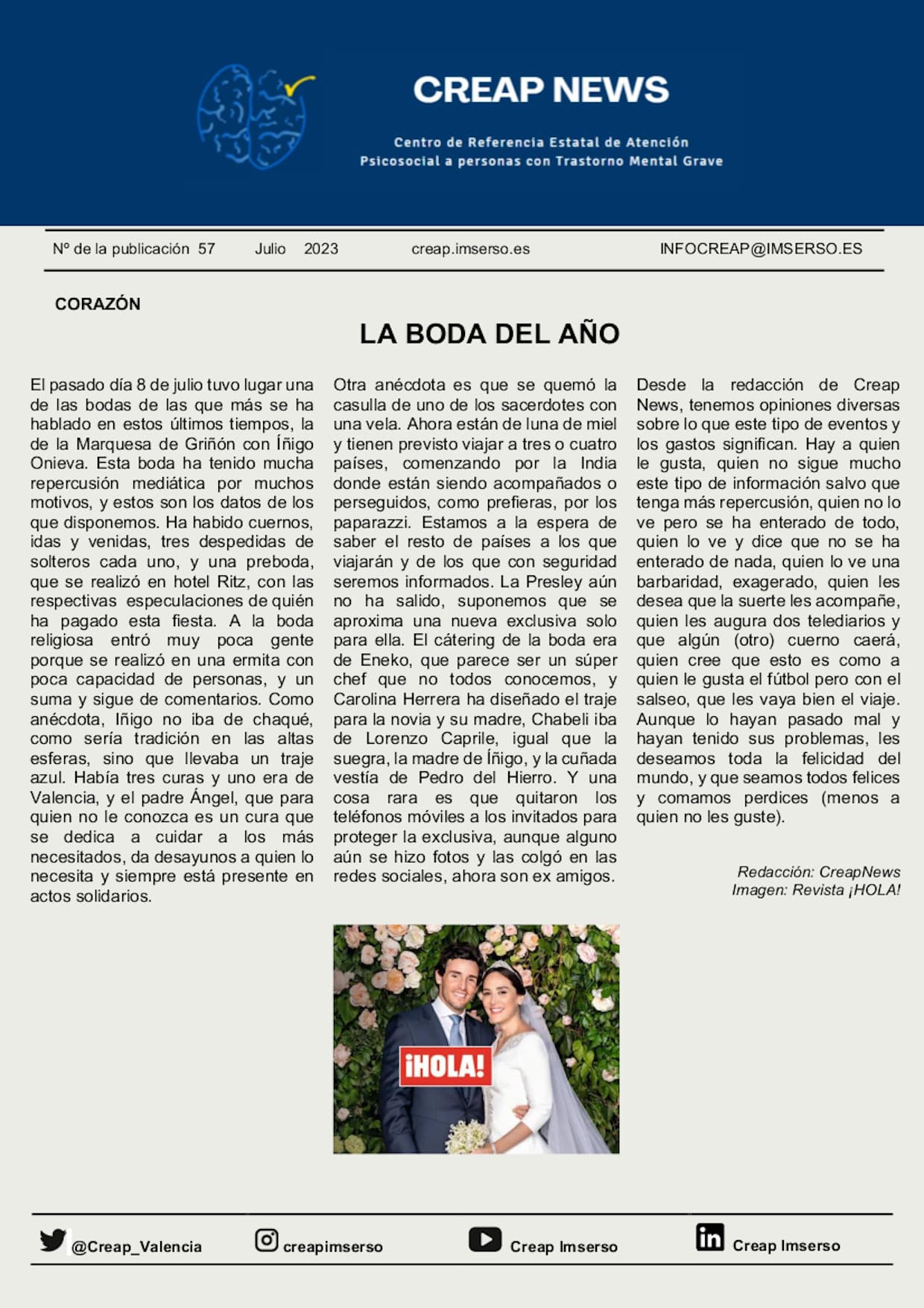 Portada taller actualidad junio número 57