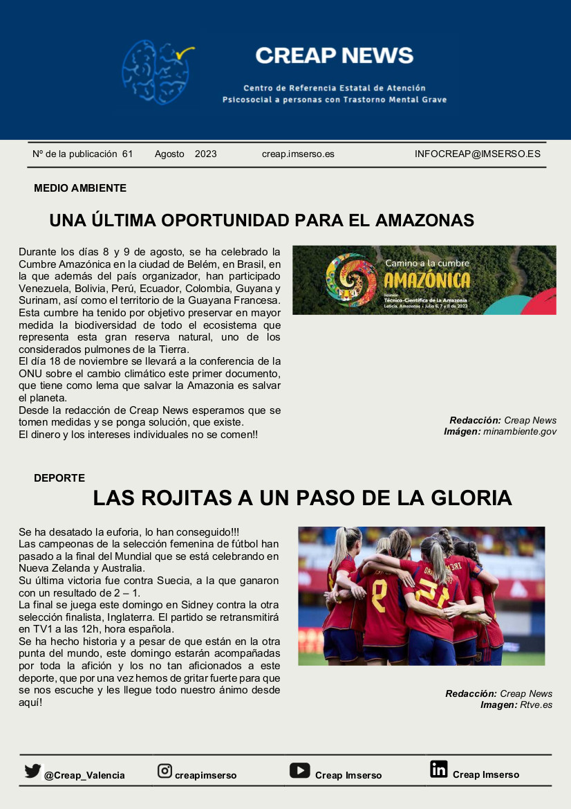 Portada taller actualidad agosto número 61
