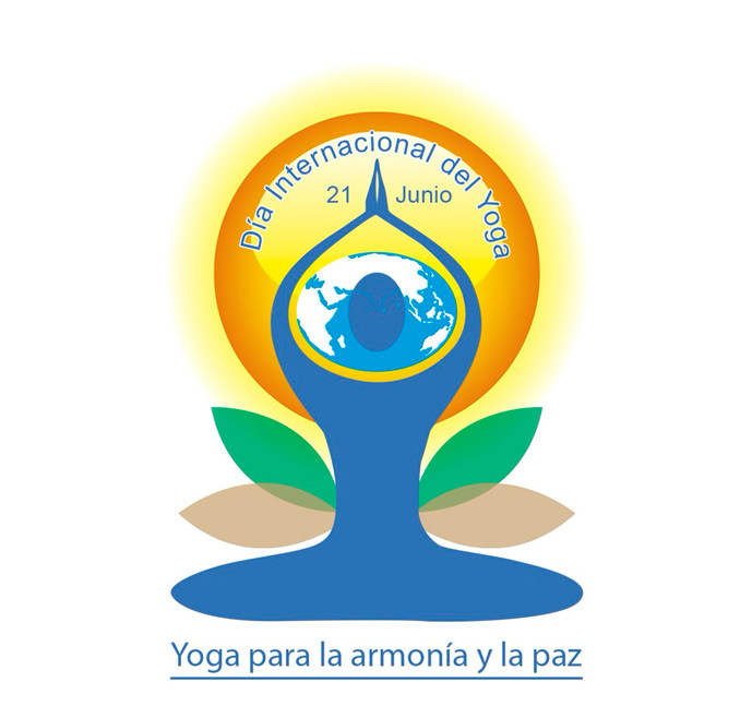 Logo oficial de las Naciones Unidas para conmemorar el Día Internacional del Yoga Logo oficial de las Naciones Unidas para conmemorar el Día Internacional del Yoga