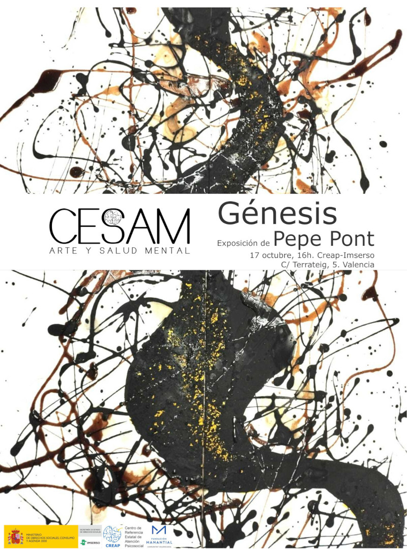 Cartel de la exposición del Cesam «Génesis» del artista Pepe Pont 