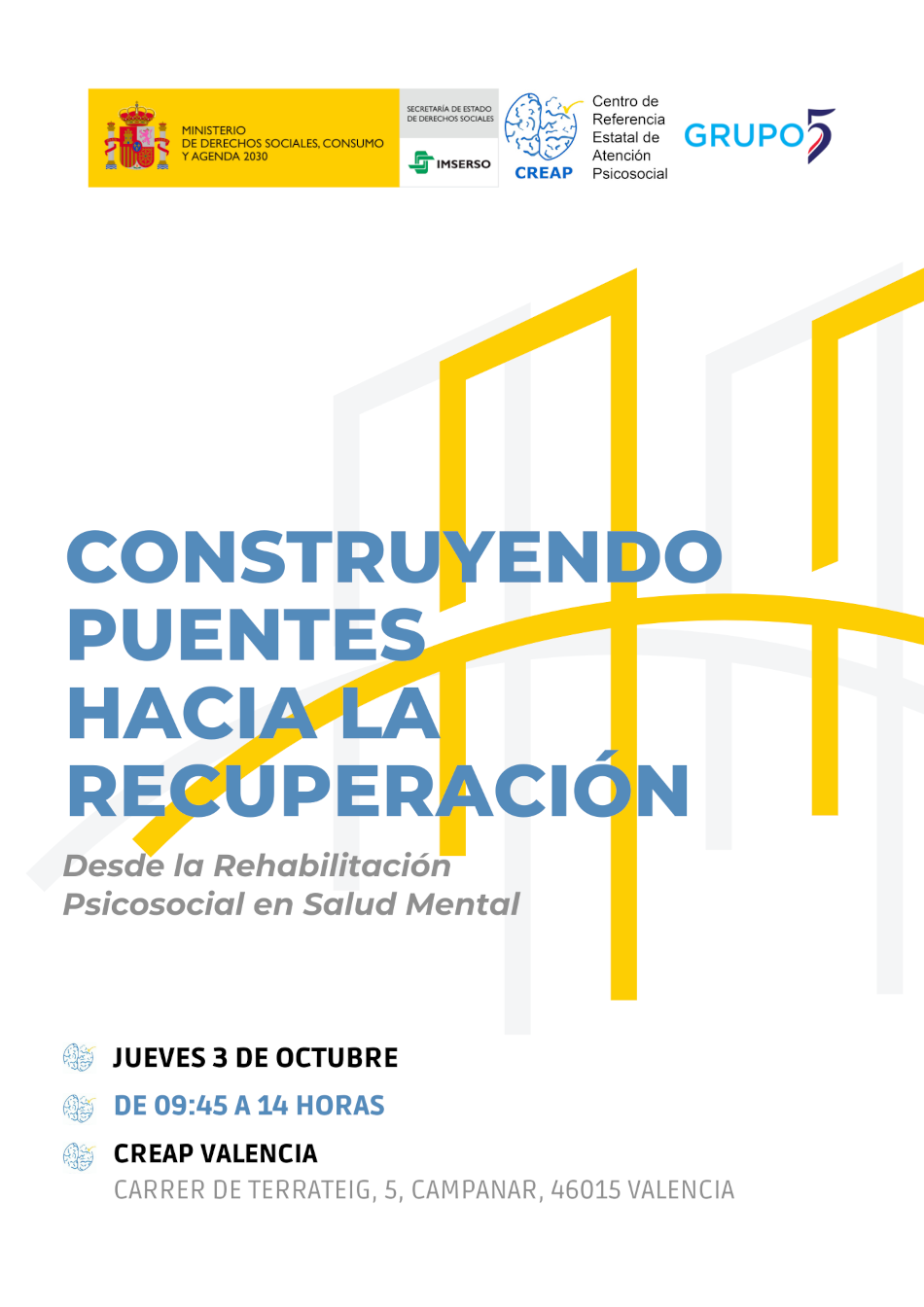 Cartel de las jornadas Construyendo puente. jornadas Construyendo puente.