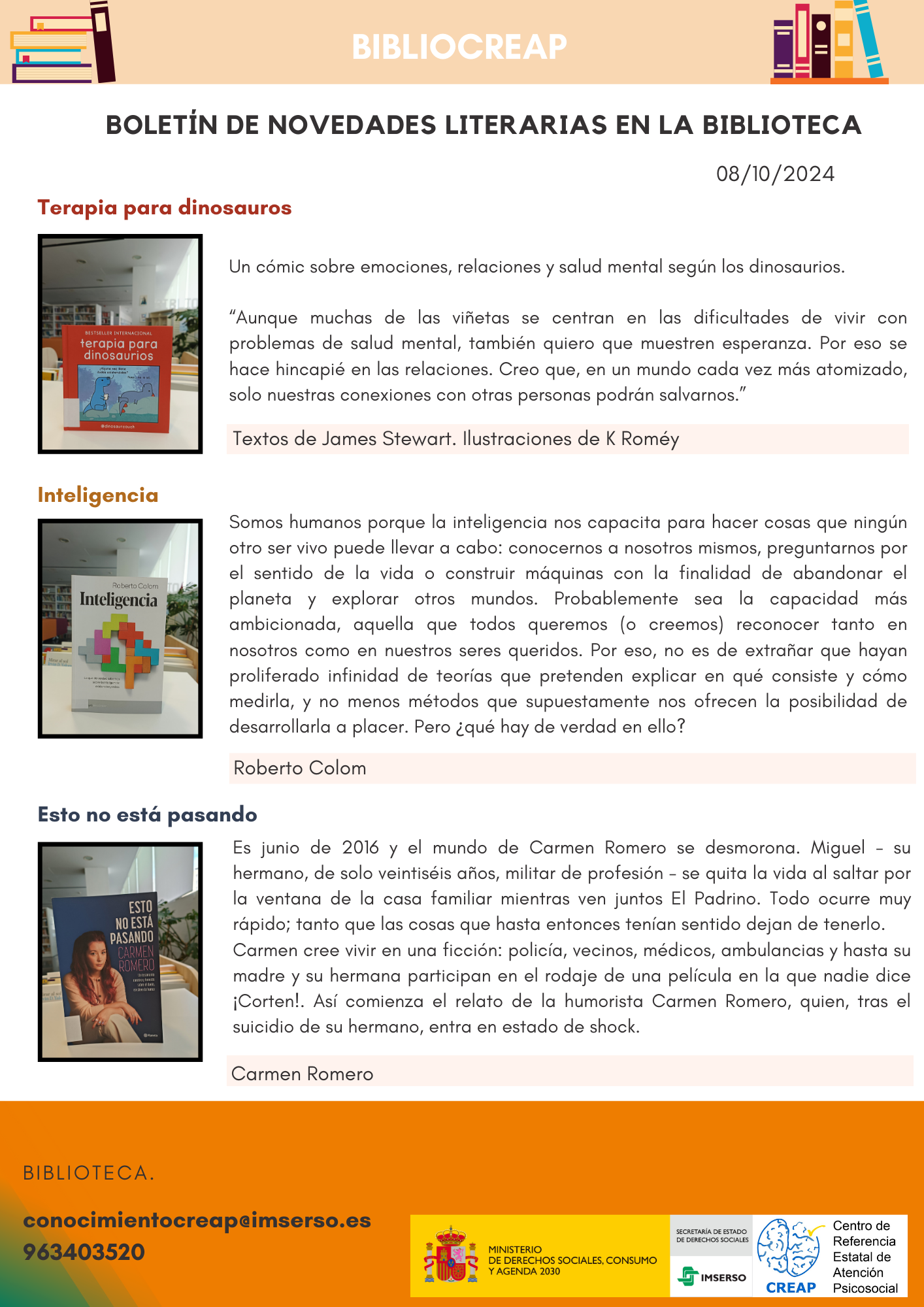 Boletín BiblioCreap de novedades literarias Boletín BiblioCreap de novedades literarias