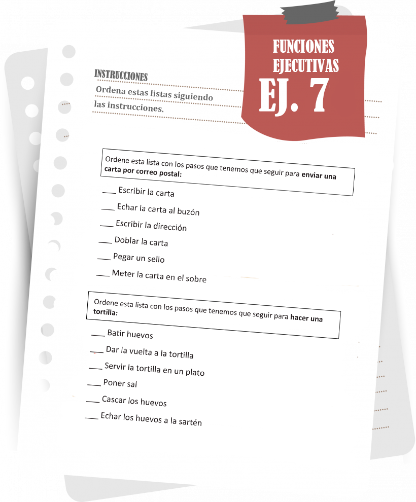 Imagen del ejercicio 7 de funciones ejecutivas