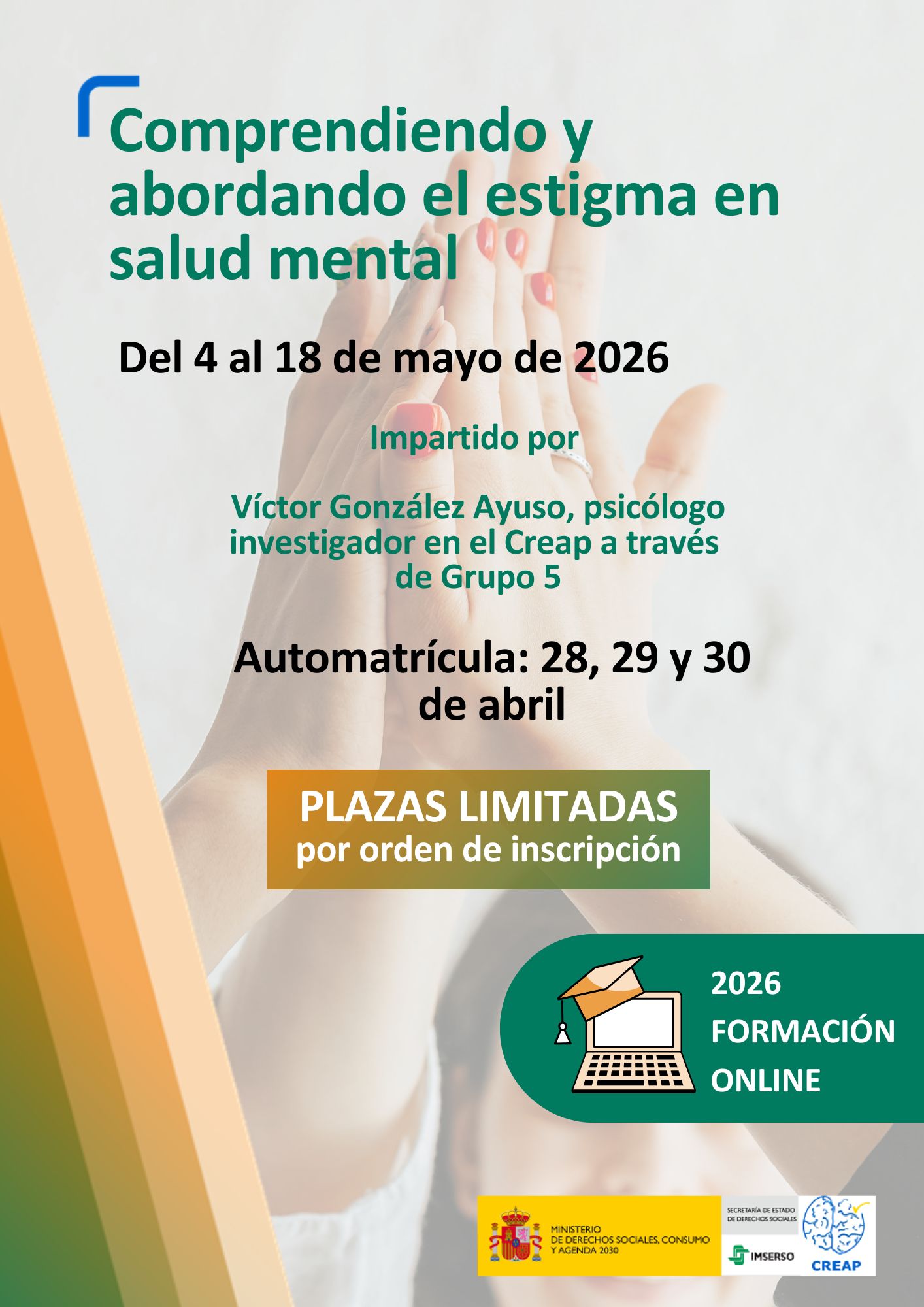 Cartel Curso Comprendiendo y abordando el estigma en personas con problemas de salud mental