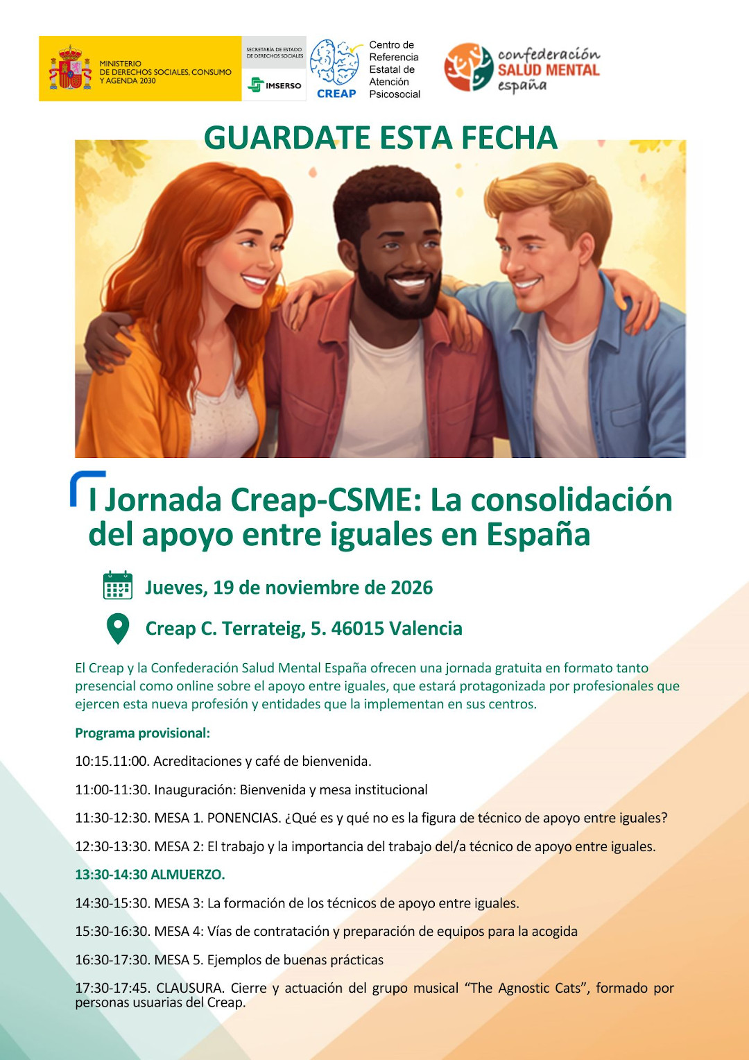 Cartel de la jornada del Creap y la CSME