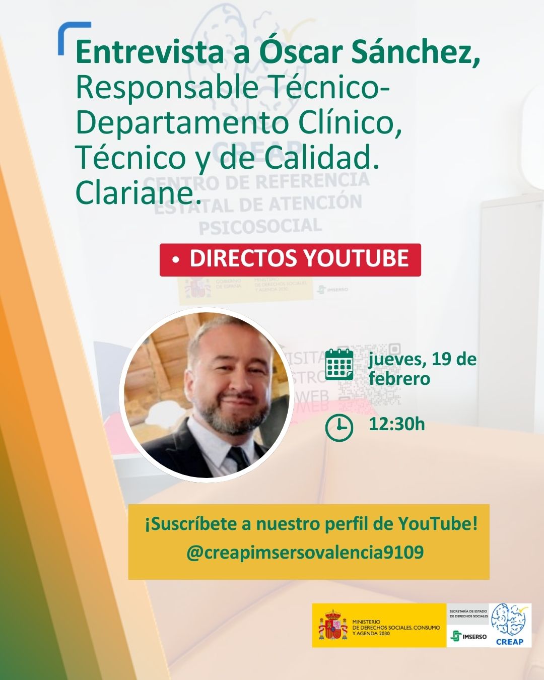 Cartel de la entrevista a Óscar Sánchez Rodríguez